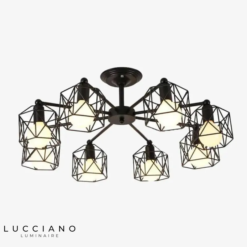 Luminaire vintage noir à cages