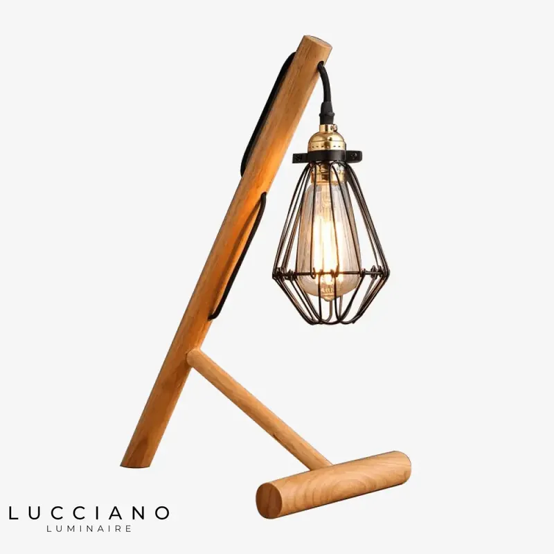 Lampe bois métal style industriel