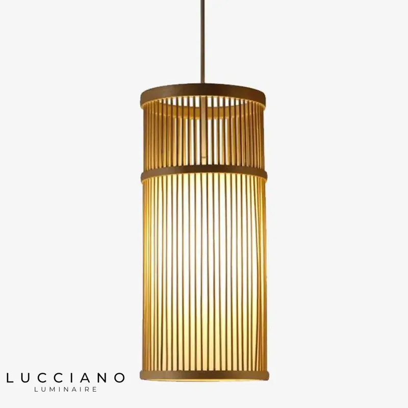 Suspension Cylindrique LED Bambou Cage