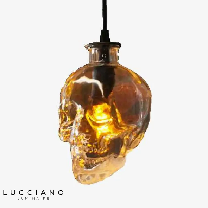 Tête de mort en verre rétro