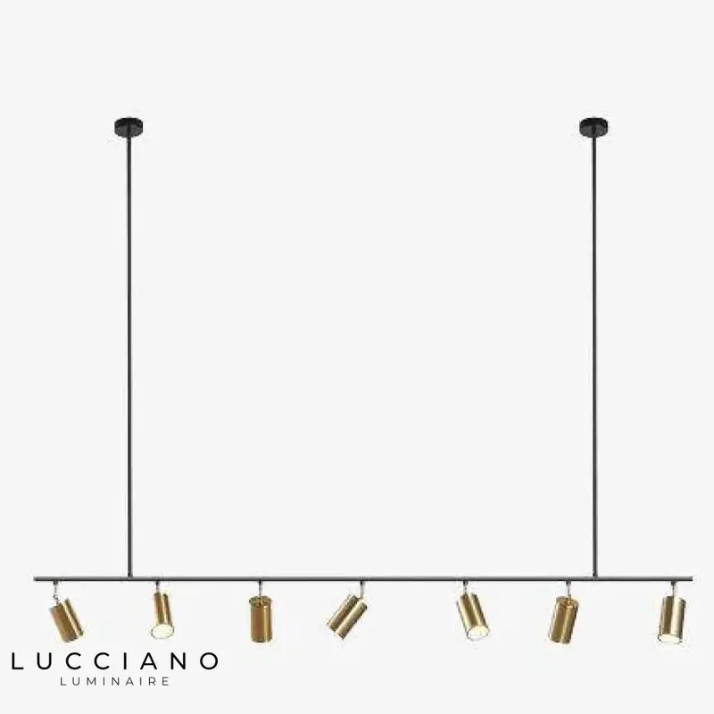 Lustre design LED spots dorés ajustables