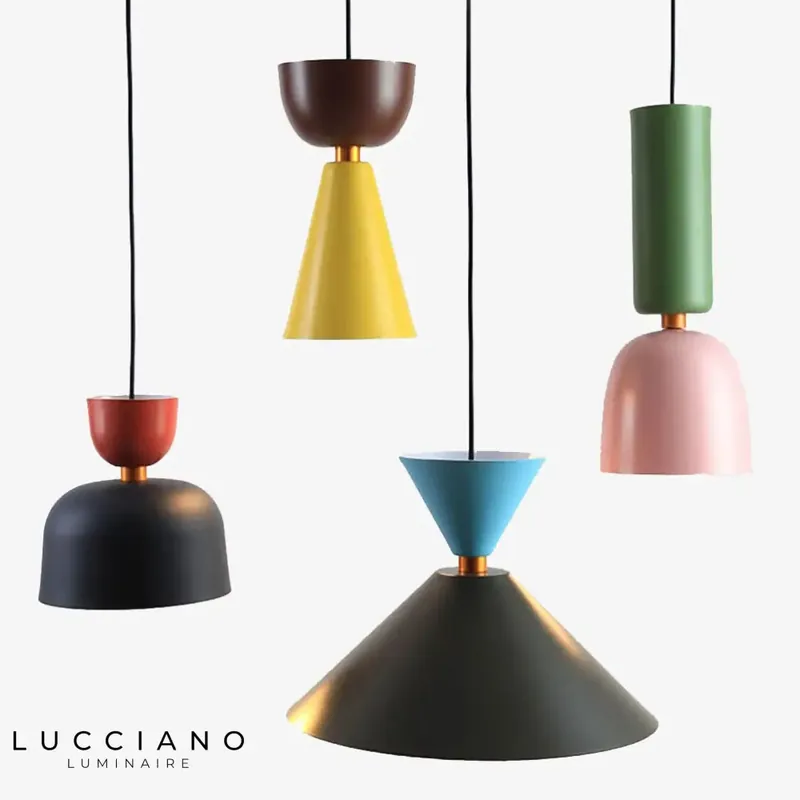 Suspension LED design abat-jour coloré Topaz