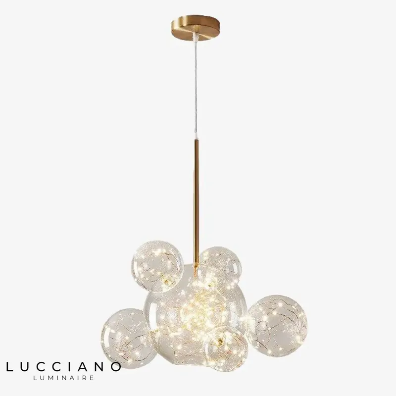 Suspension LED dorée avec globes verre