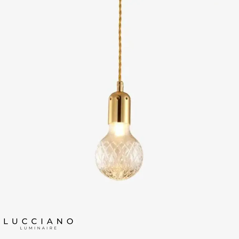 Lustre doré LED métal cristal