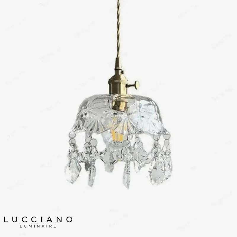 Lustre rétro LED en verre cristal