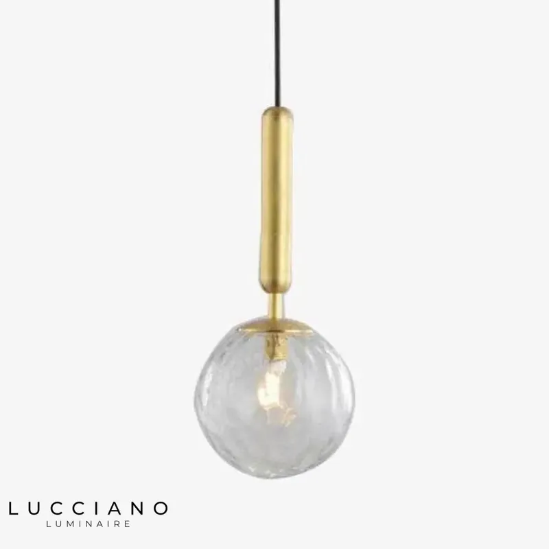Suspension LED dorée boule verre Loft