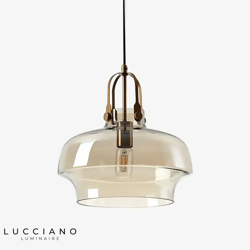 Suspension LED verre fumé arrondi