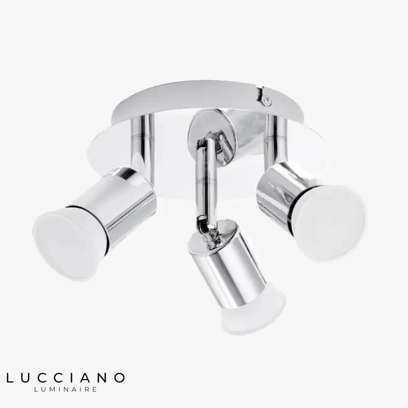 Plafonnier LED chromé 3 spots moderne