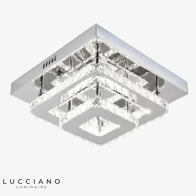 Cristal et miroir : plafonnier LED