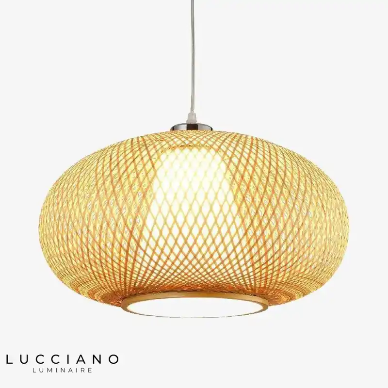 Suspension bambou ovale design
