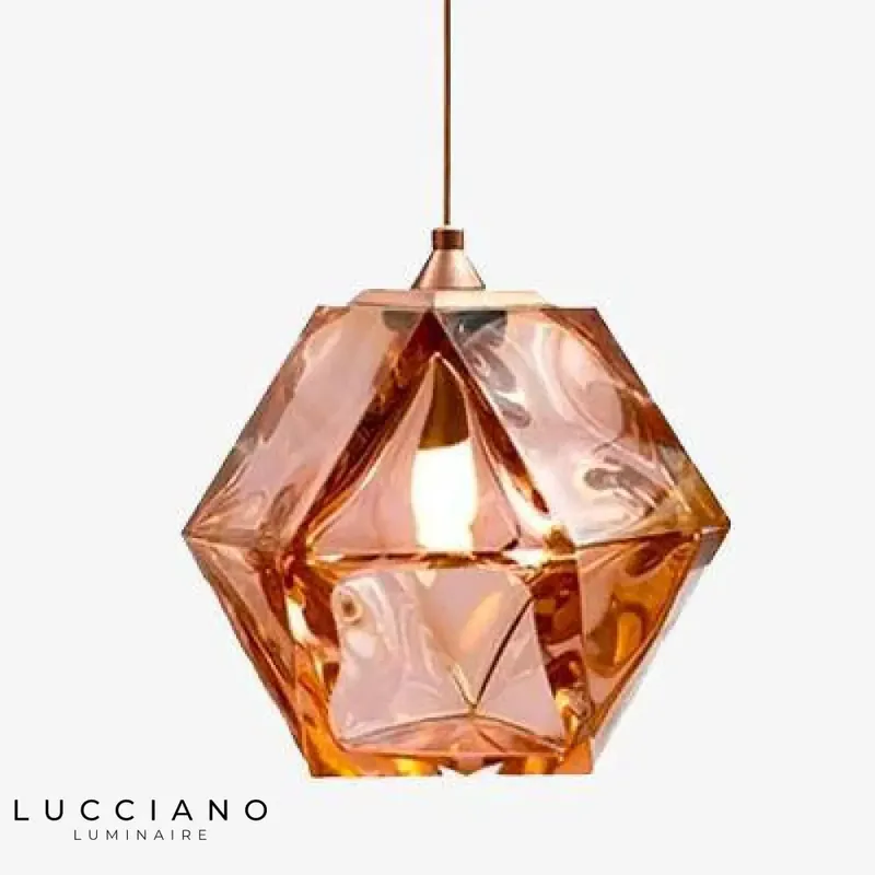Suspension cristal diamant coloré