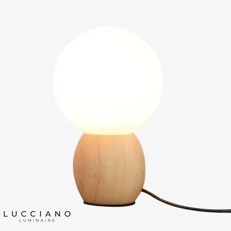 Lampe LED de chevet en bois