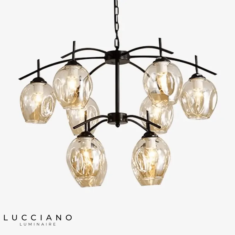Suspension industrielle boules verre Indoor
