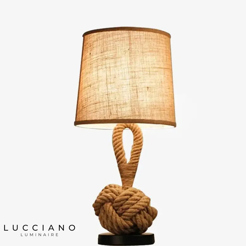 Lampe de chevet tissu et corde