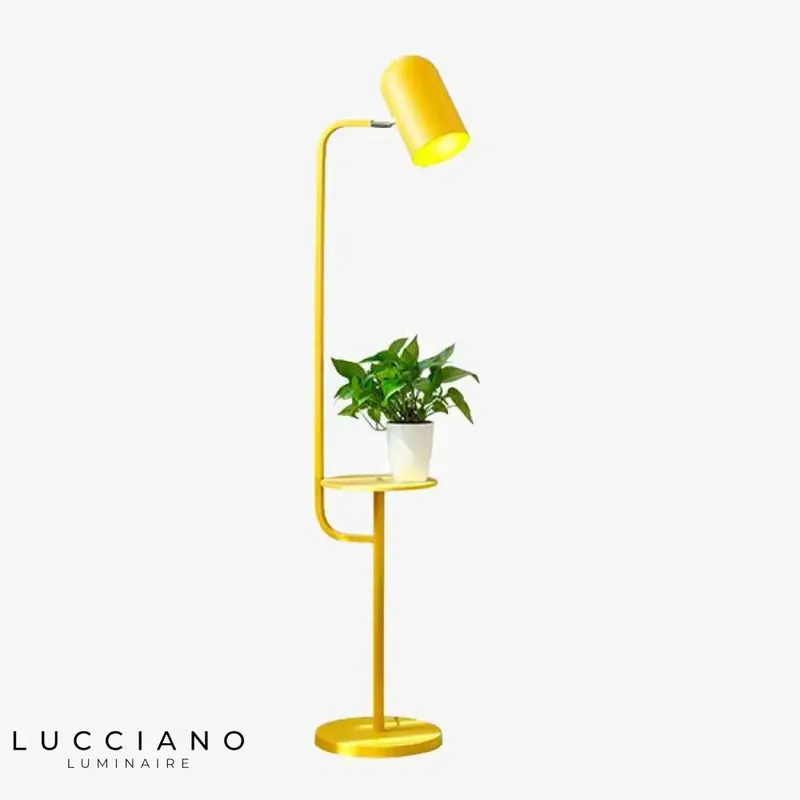 Lampadaire LED moderne avec table colorée