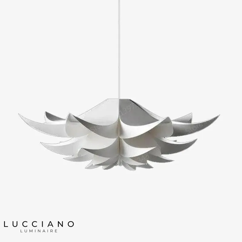 Suspension moderne pétales fleur blanche