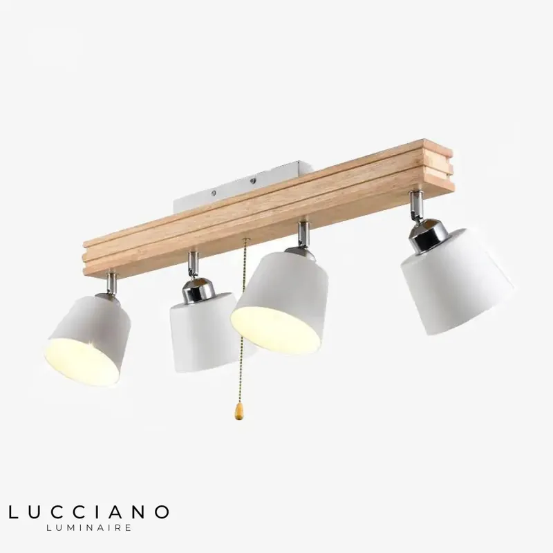 Plafonnier ajustable bois métal LED