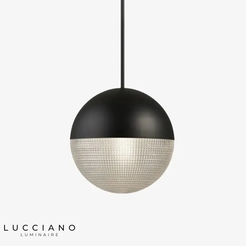 Suspension Globe en Verre et Métal