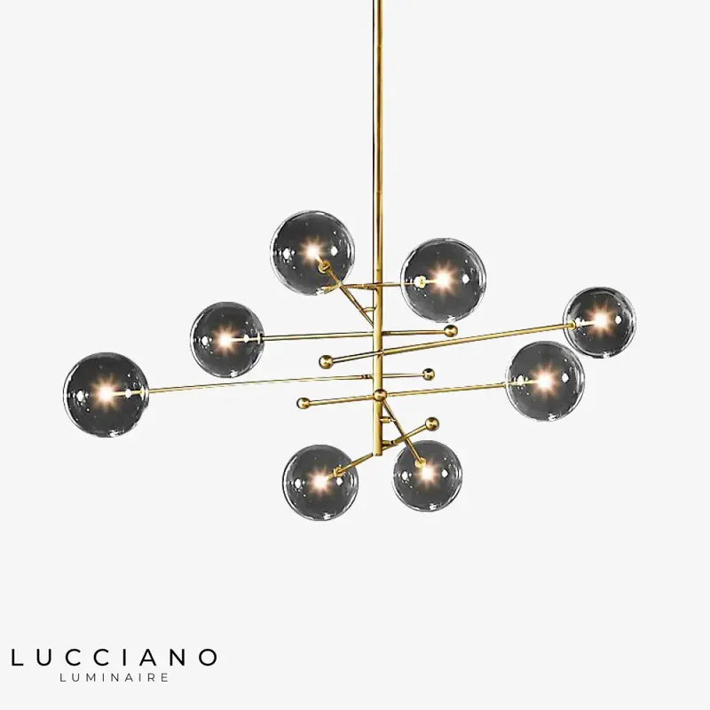 Lustre LED moderne métal doré Zuri