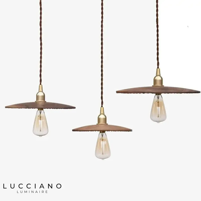 Balyn : Suspension Ronde Bois-Fer Vintage