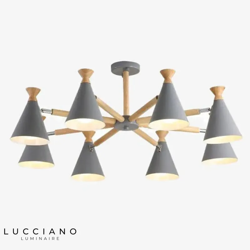 Lustre LED Bois Métal Coloré