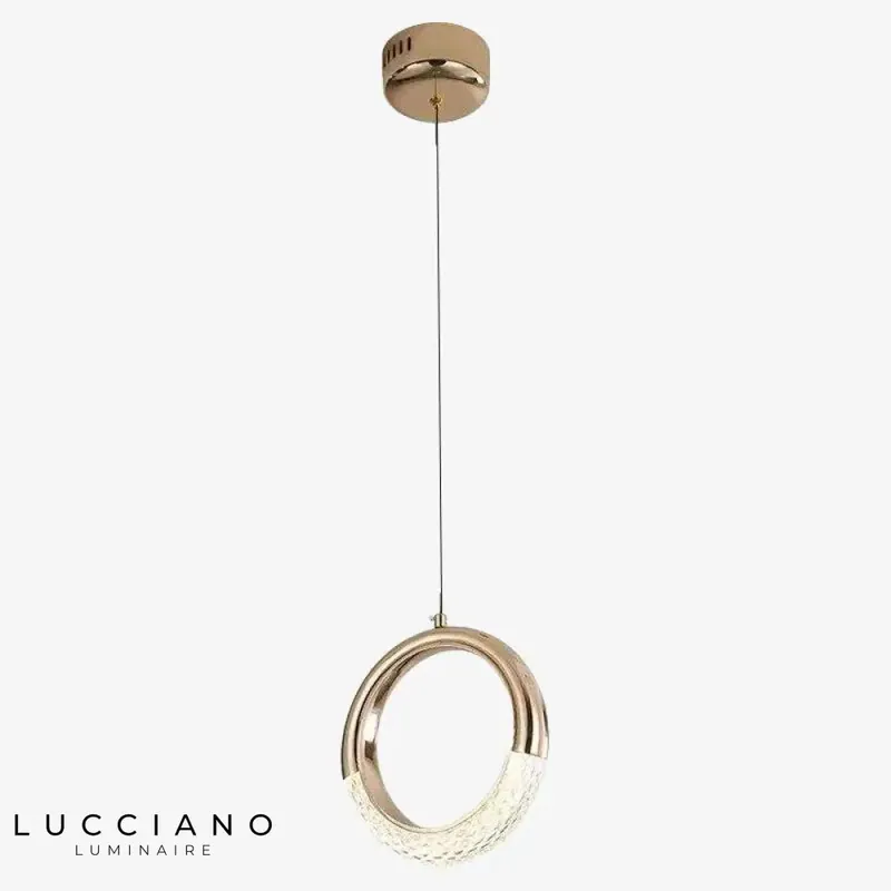 Anneau doré LED suspendu design