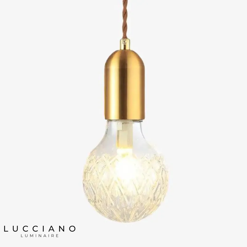 Suspension LED dorée en cristal Loft