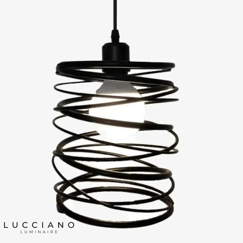 Suspension LED Tourbillon Noir Métal