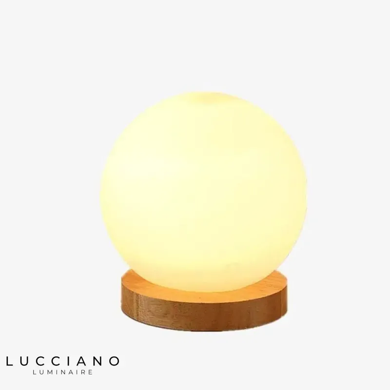 Lampe Moderne LED en Bois et Verre