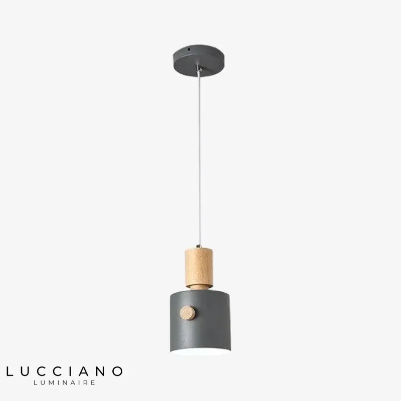 Lampe LED suspendue bois coloré