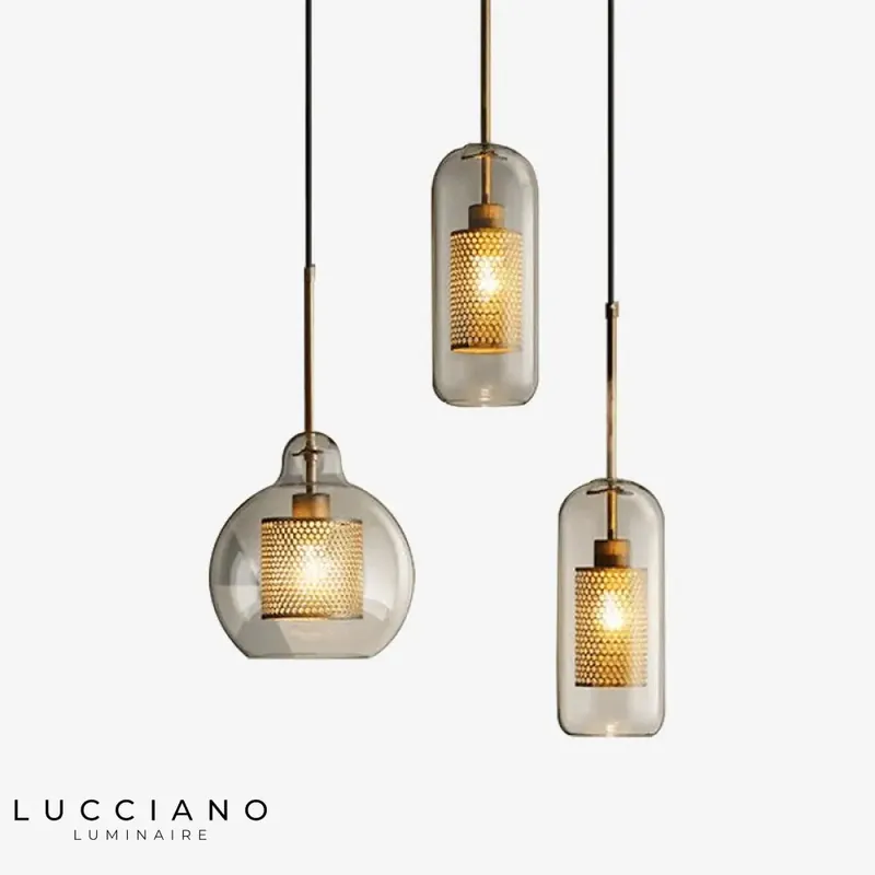 Suspension LED industrielle avec verre Loft