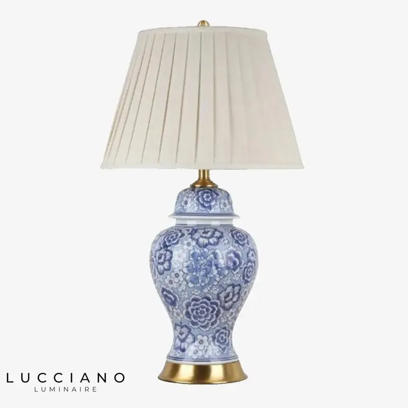 Lampe LED céramique bleue japonaise