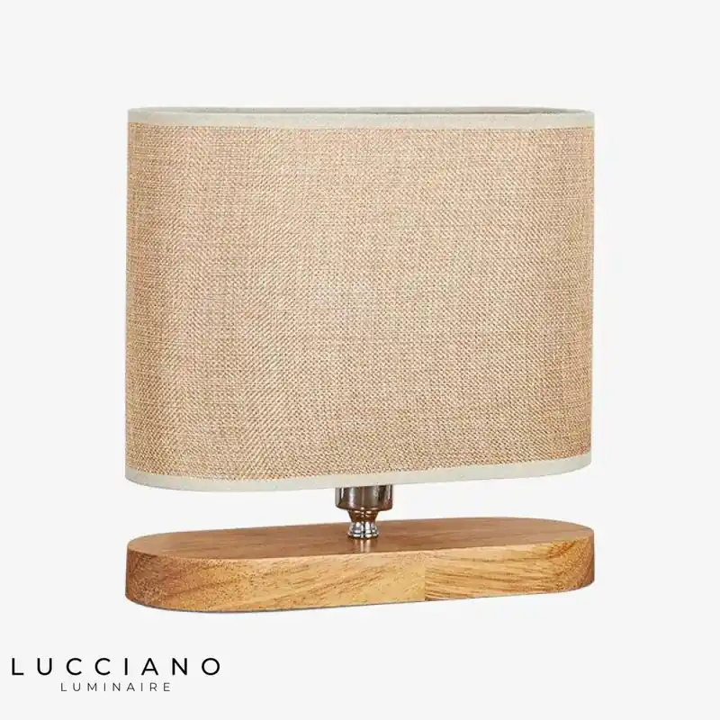Lampe de chevet bois et tissu