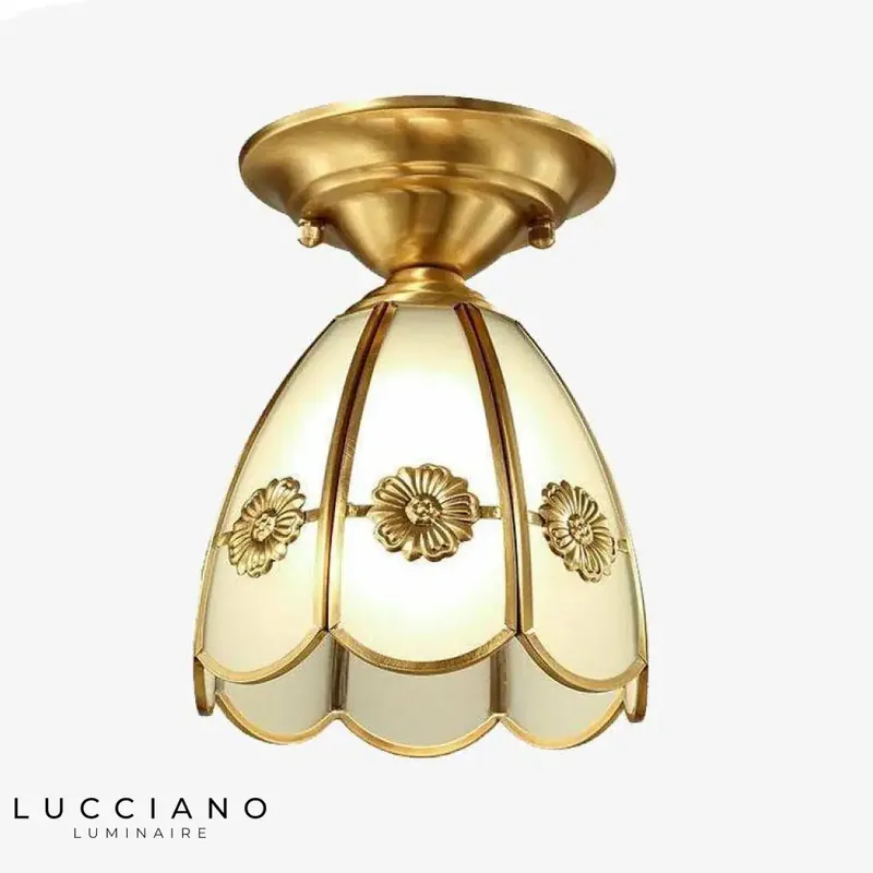 Lustre rustique doré métal Guest