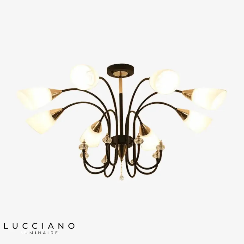 Lustre LED Bras Arrondis Verre Lamps