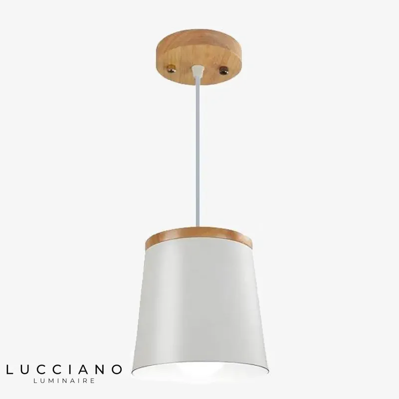 Suspension bois-métal blanc Aisilan