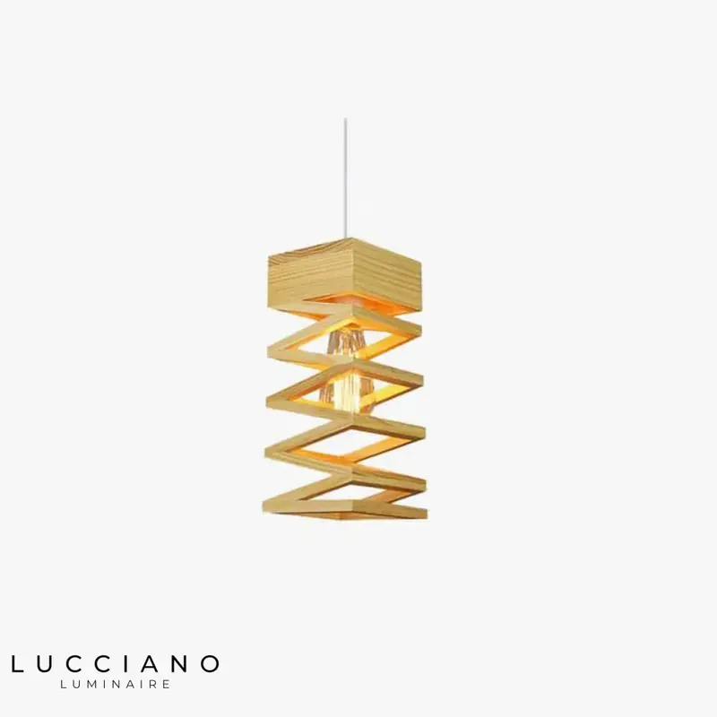 Lampe LED design en bois spirale