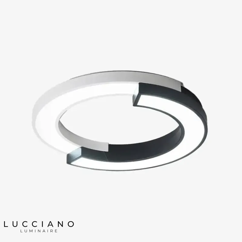Plafonnier LED Demi-Lune Noir Blanc