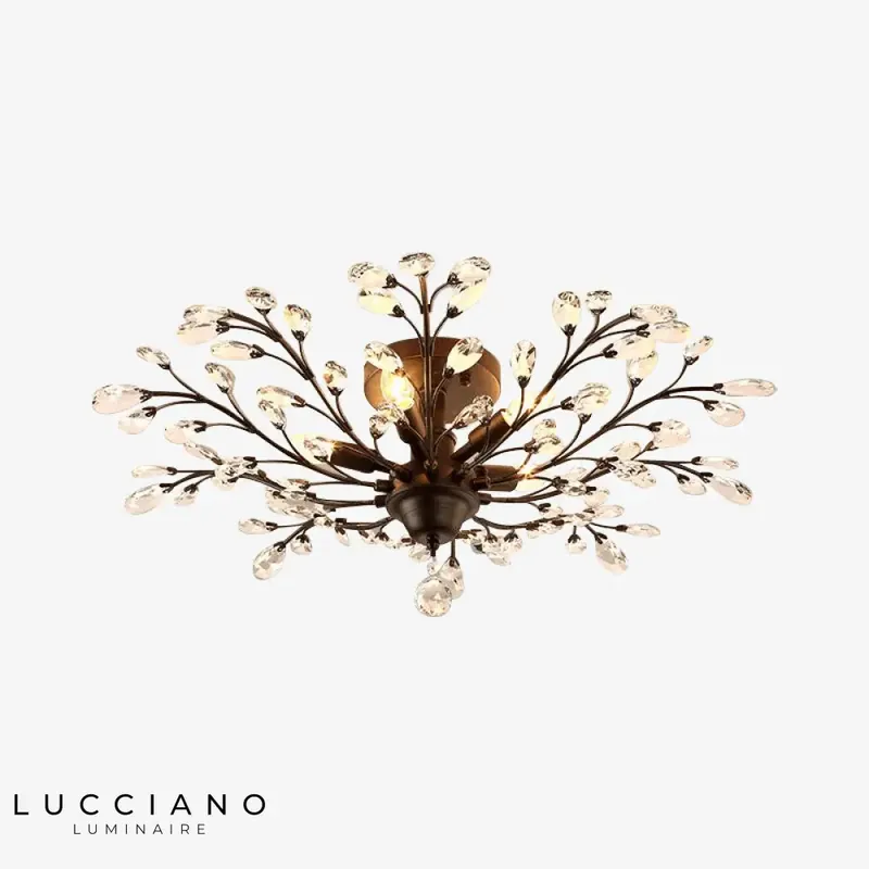Plafonnier branche cristal floral