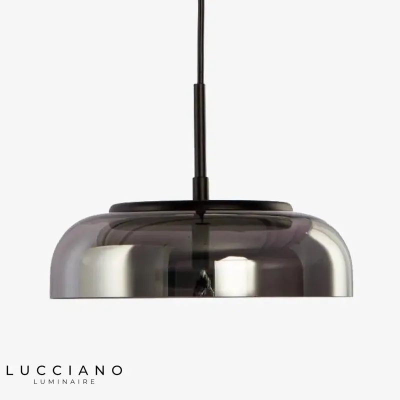 Lustre LED en verre arrondi Steel