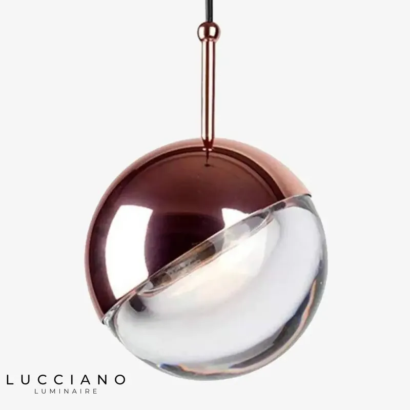 Suspension Globe verre et métal