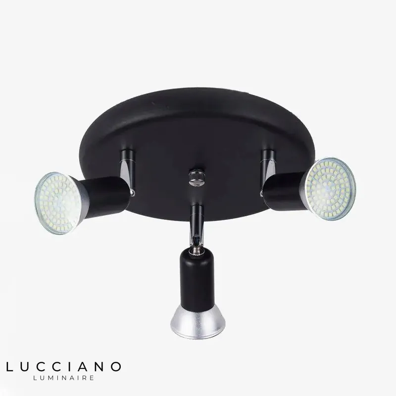 Plafonnier LED spots noir moderne