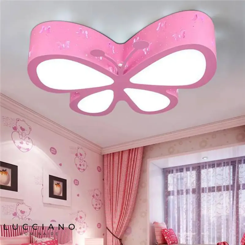 Lustre papillon rose pour enfant