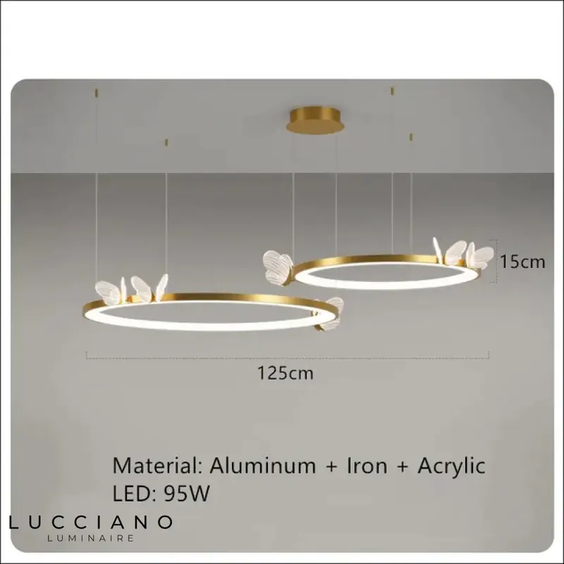 Lustre LED Papillons Verre Mikela