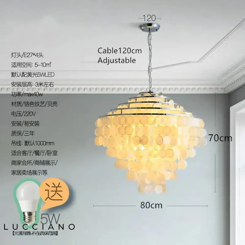 Suspension LED Moderne Loredi Nacrée