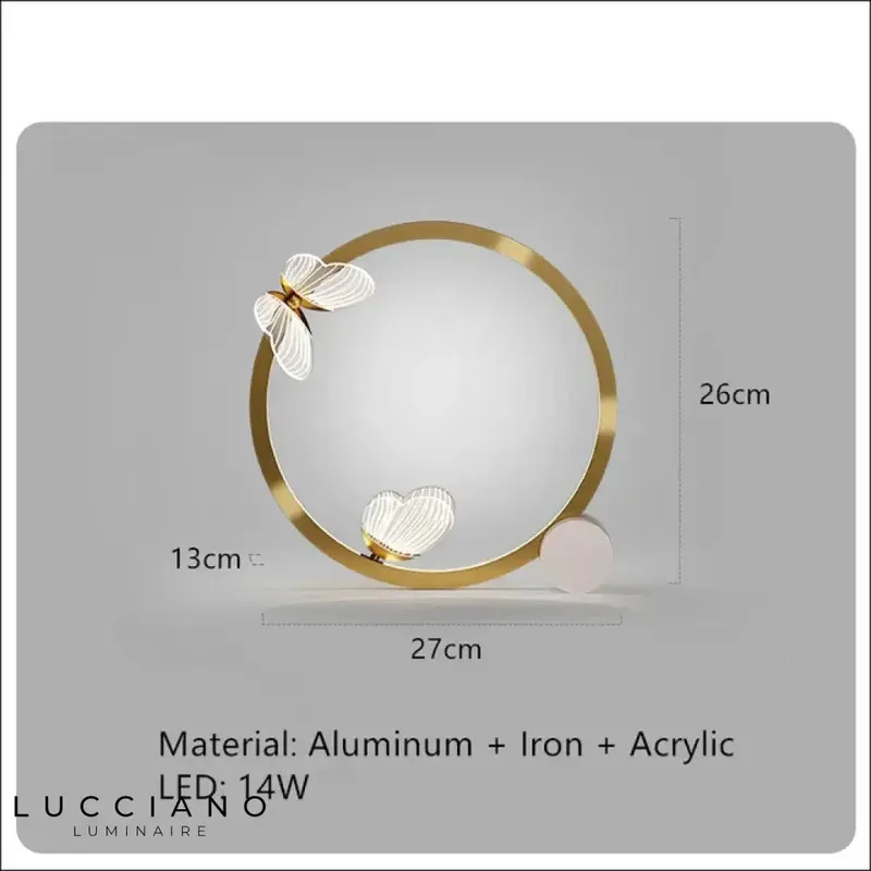 Lampe LED Mikela papillons verre