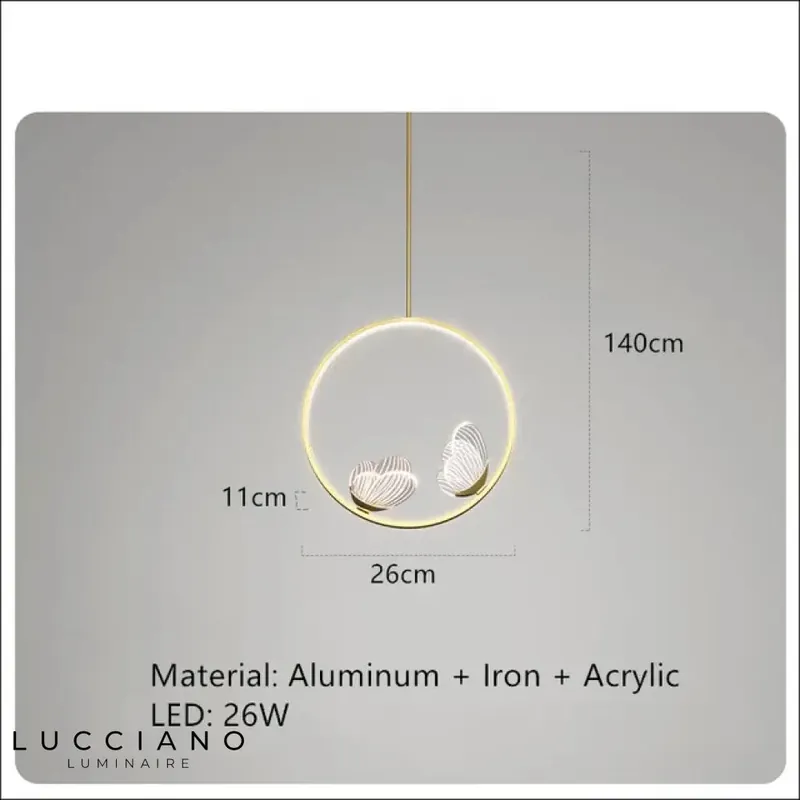 Suspension LED Papillons Verre Mikela