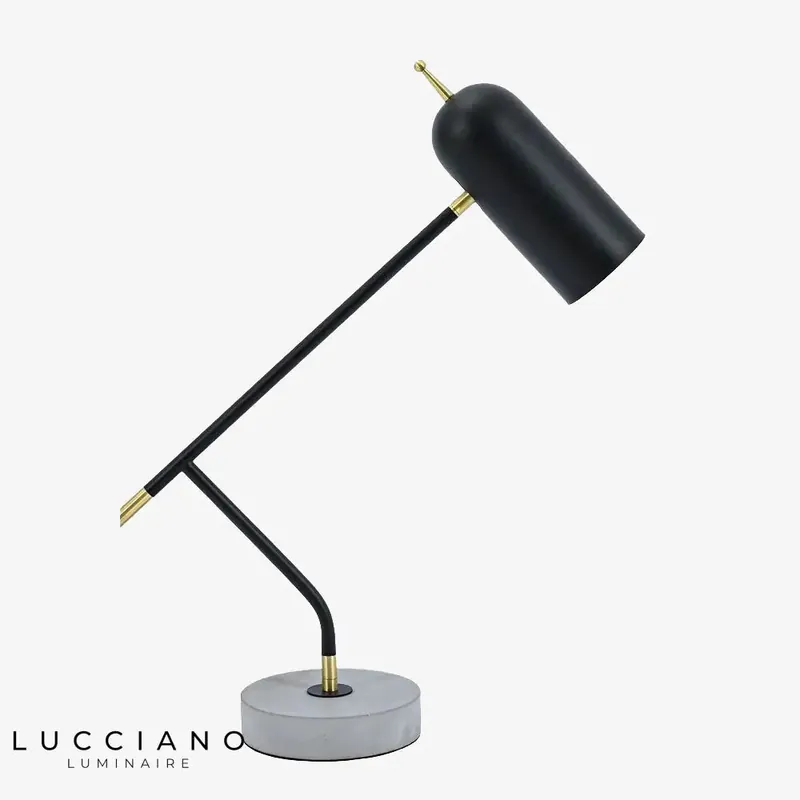 Lampe de bureau LED noire industrielle