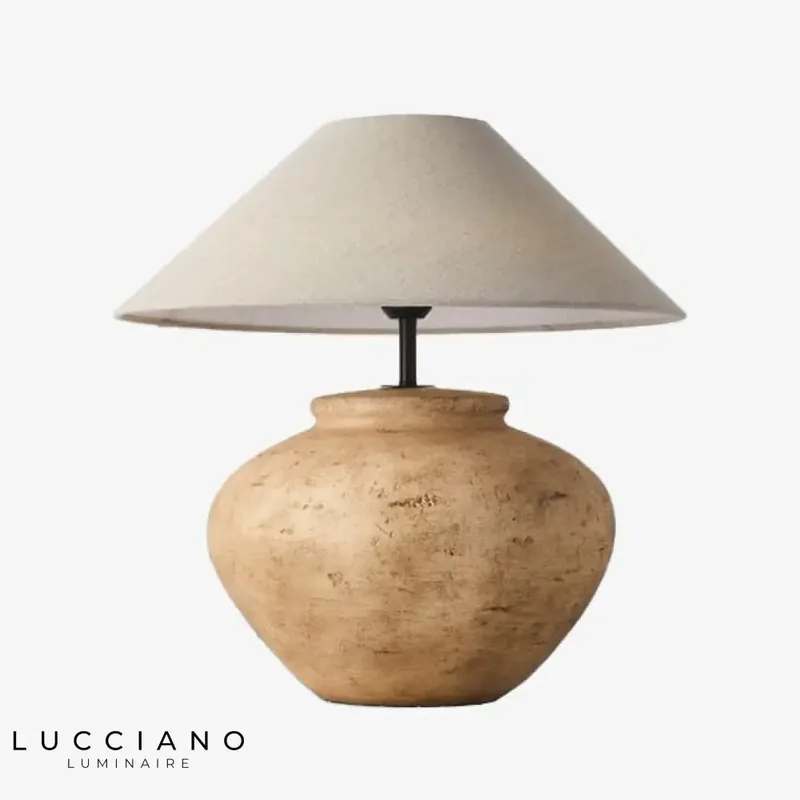Lampe céramique abat-jour tissu Japan