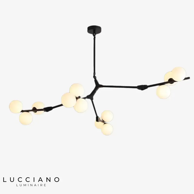 Lustre Yolan LED métal-verre branches